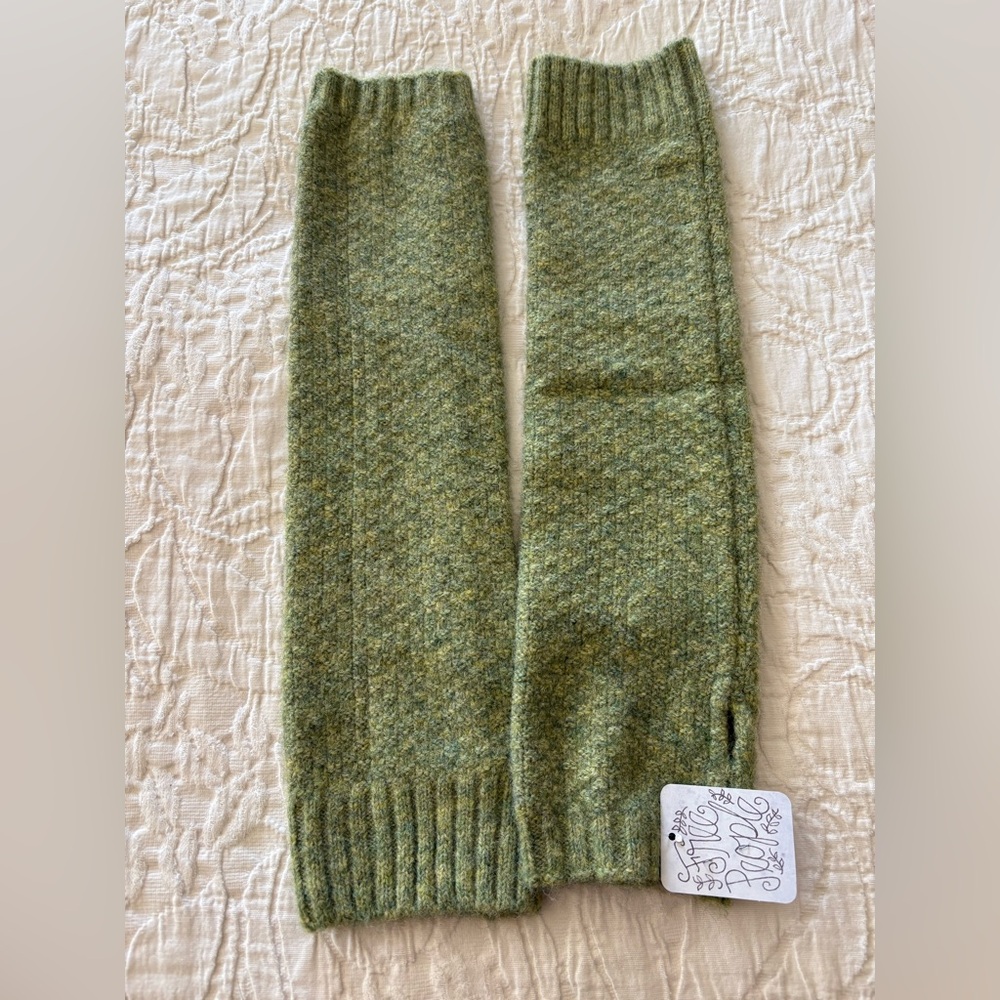 Free People Olive Green Knit Arm Warmers
